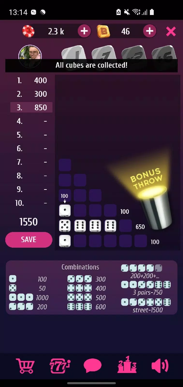 Farkle Pro - 10000 dice game ဖန်သားပြင်ဓာတ်ပုံ 3