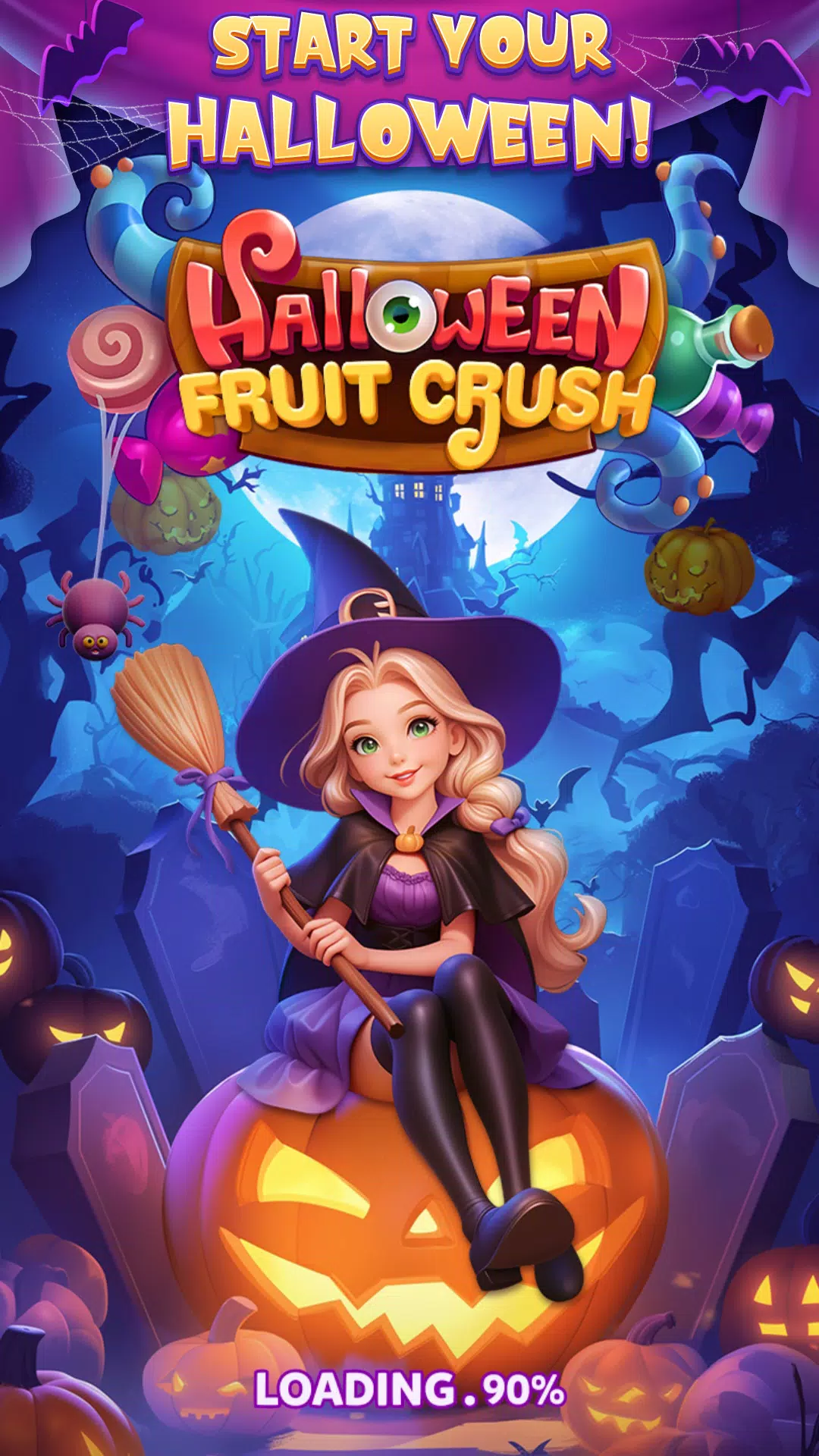 Halloween Fruit Crush ảnh chụp màn hình 1