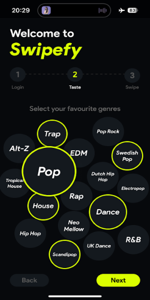 Swipefy for Spotify экрана 3