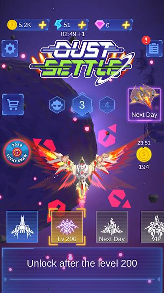 Dust Settle 3D - Galaxy Attack Mod ဖန်သားပြင်ဓာတ်ပုံ 1