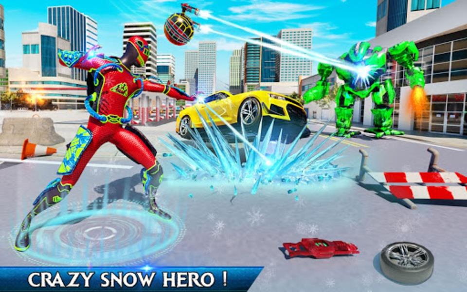 Snow Ball Robot Bike Games captura de pantalla 