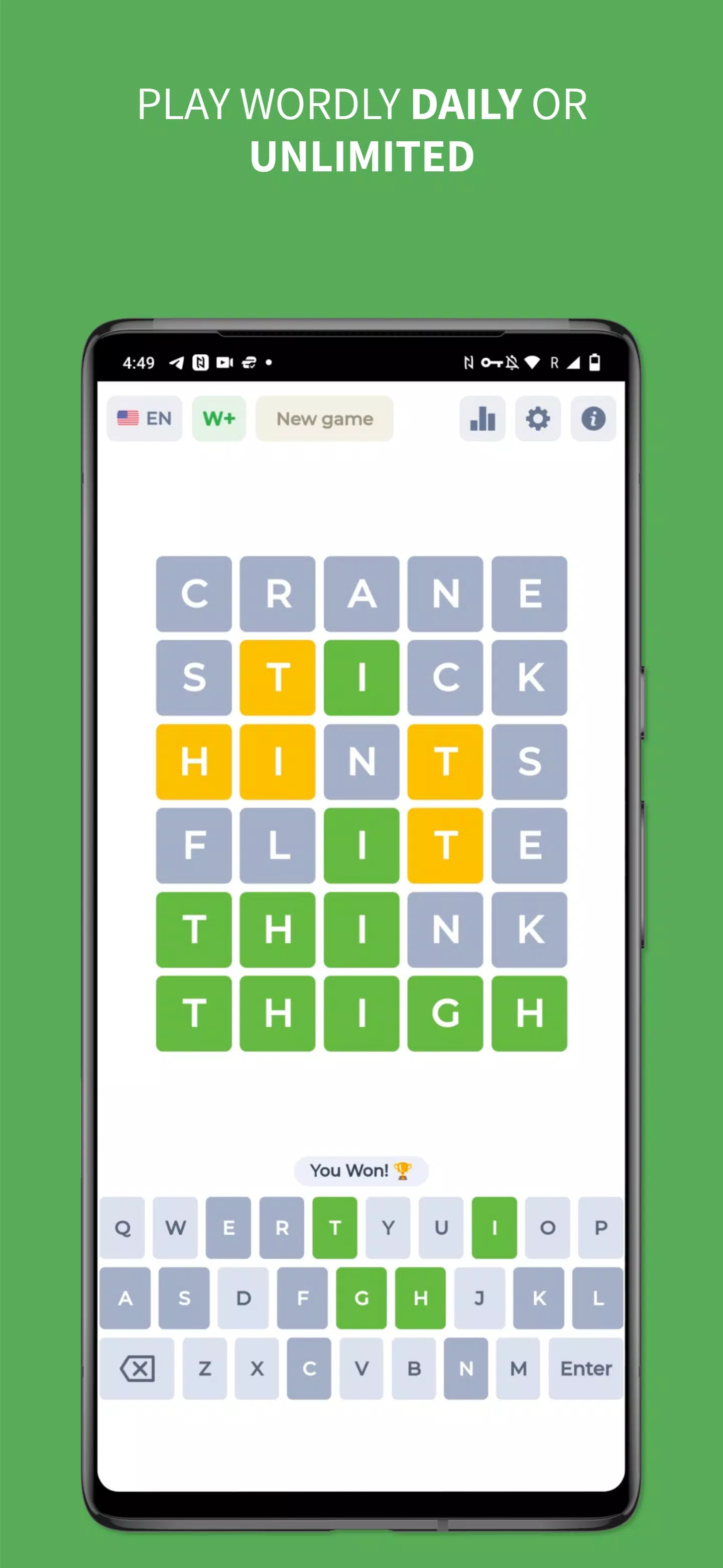 Wordy - Word Puzzle Game Screenshot 1