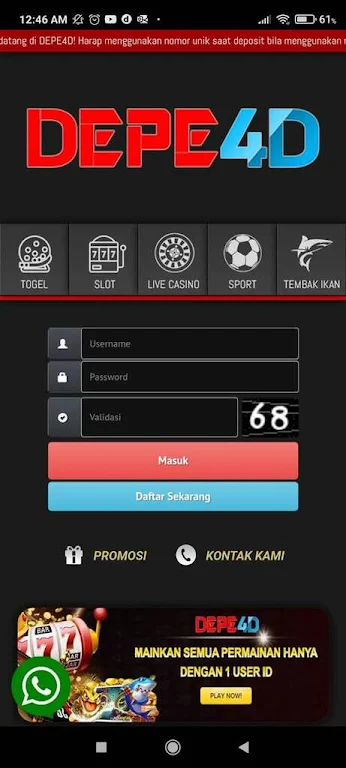 Slot Online DEPE4D স্ক্রিনশট 1