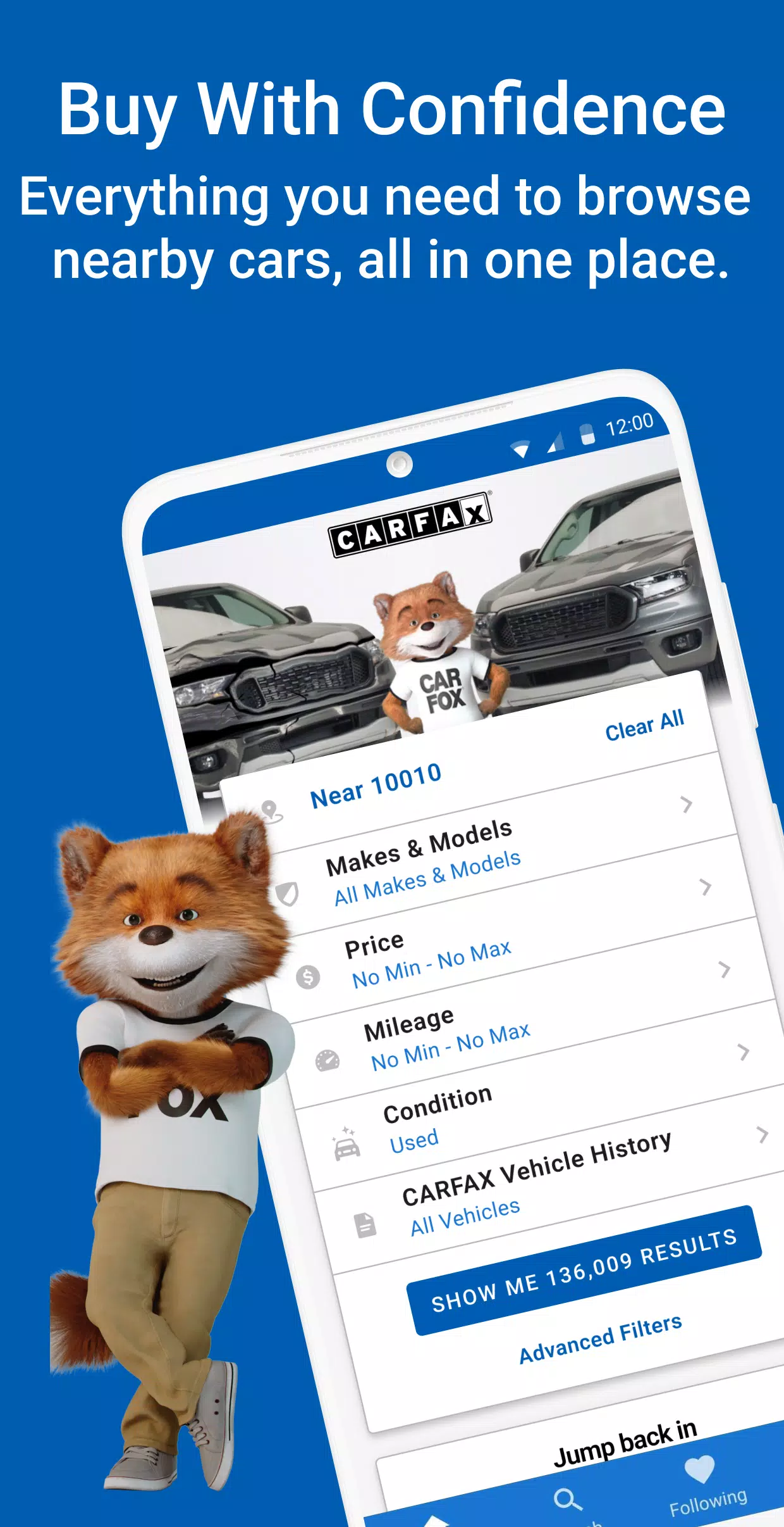 CARFAX экрана 1