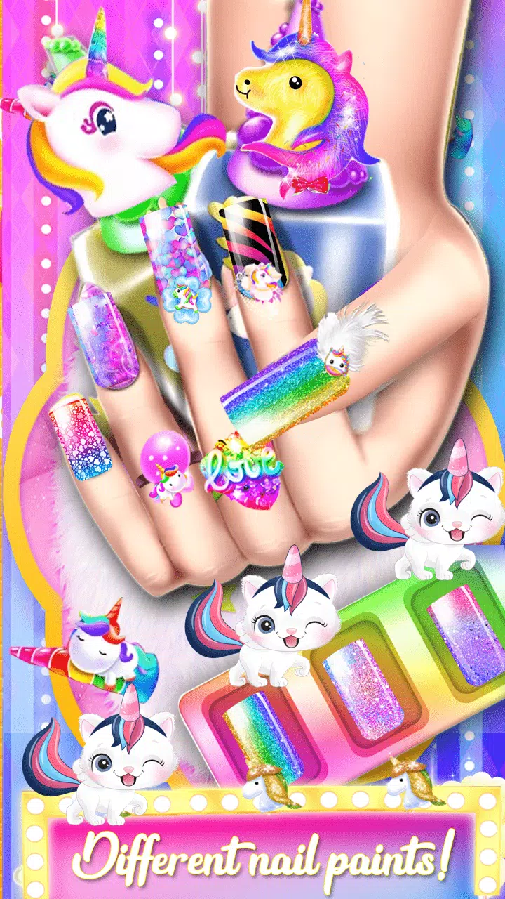 Unicorn Acrylic Nails Makeover captura de pantalla 