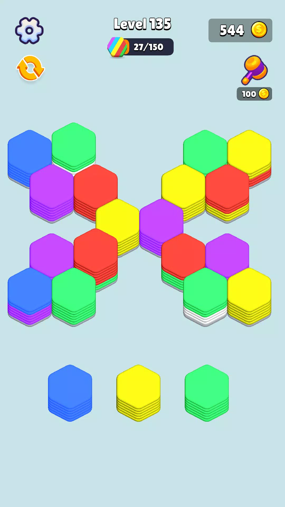 Stack Hexa Sort: Puzzle Match экрана 4