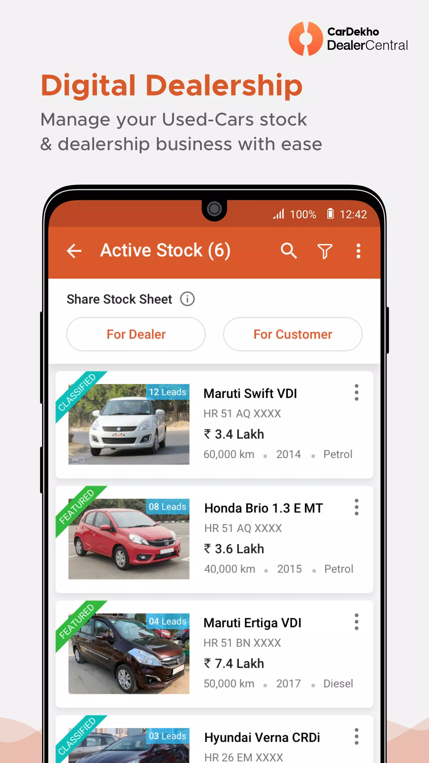 Screenshot CarDekho DealerCentral 1