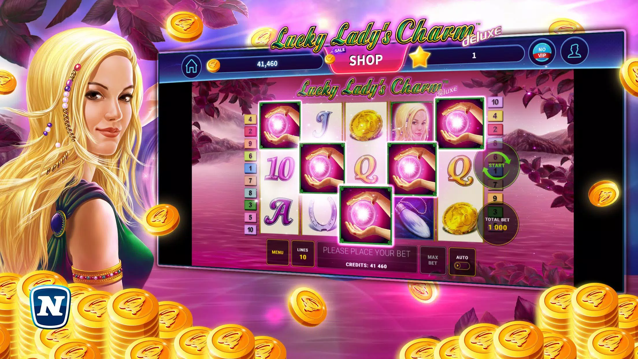 Lucky Lady’s Charm Deluxe Slot captura de pantalla 