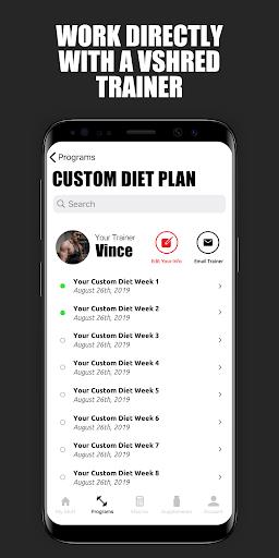 V Shred: Diet & Fitness captura de pantalla 
