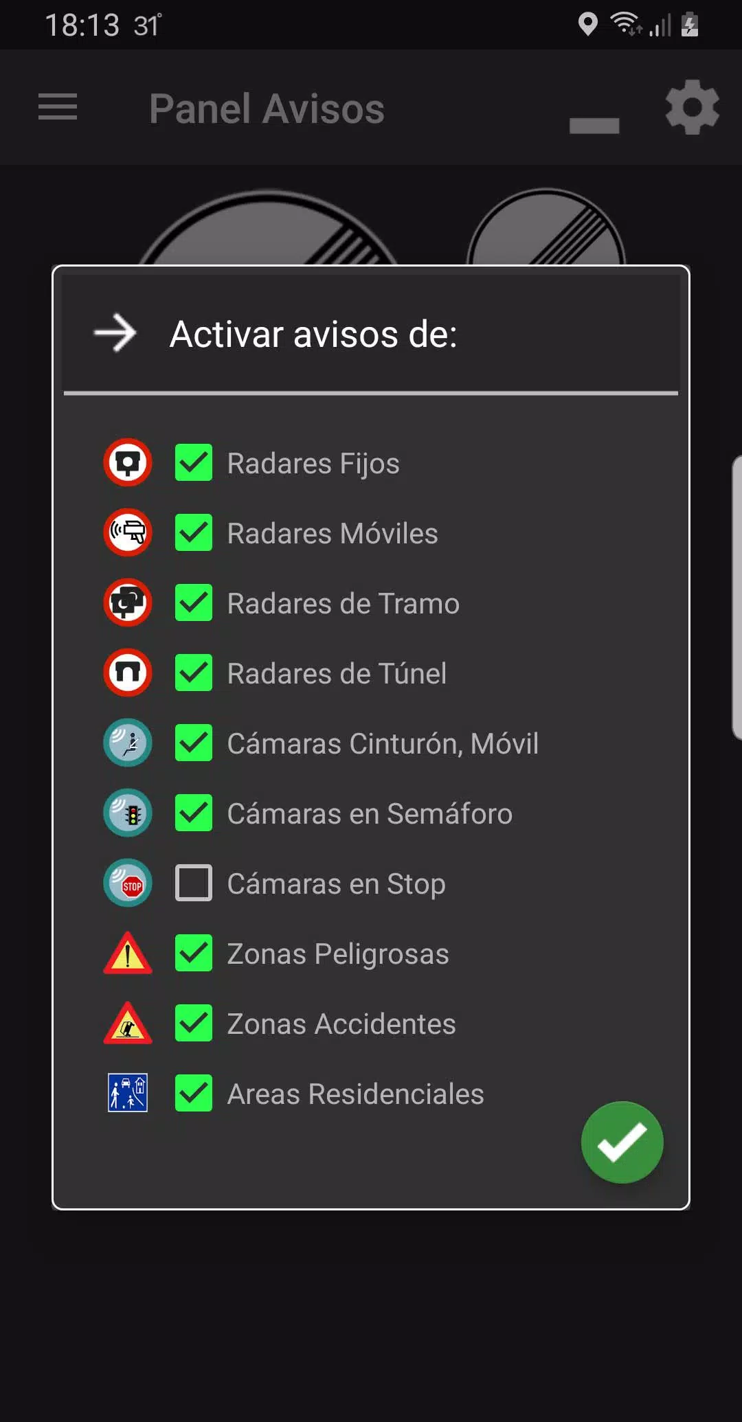 InfoRadars captura de pantalla 