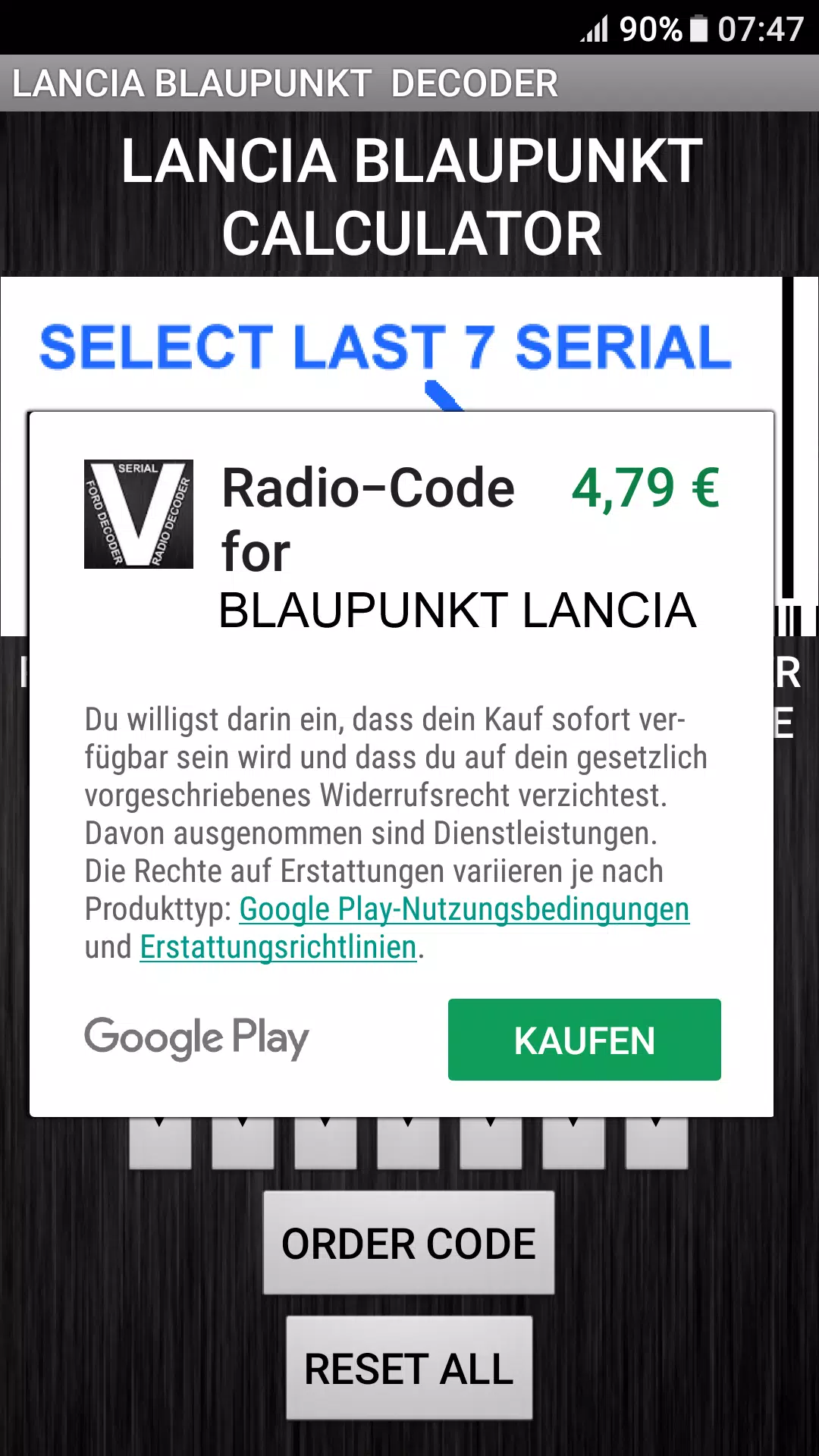 Blaupunkt Lancia Radio Code Screenshot 4