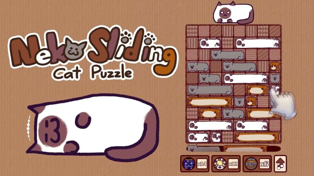 Schiebe, kombiniere und lösche Linien im neuen Spiel Neko Sliding: Cat Puzzle!