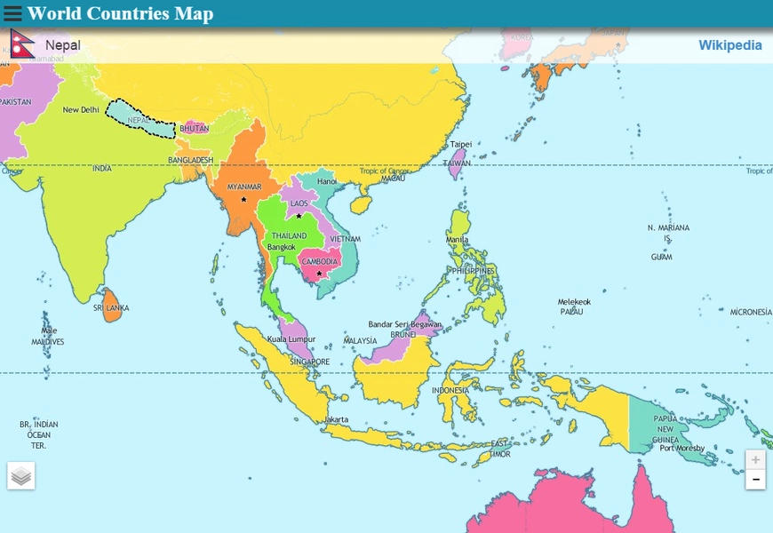 World Countries Map स्क्रीनशॉट 1