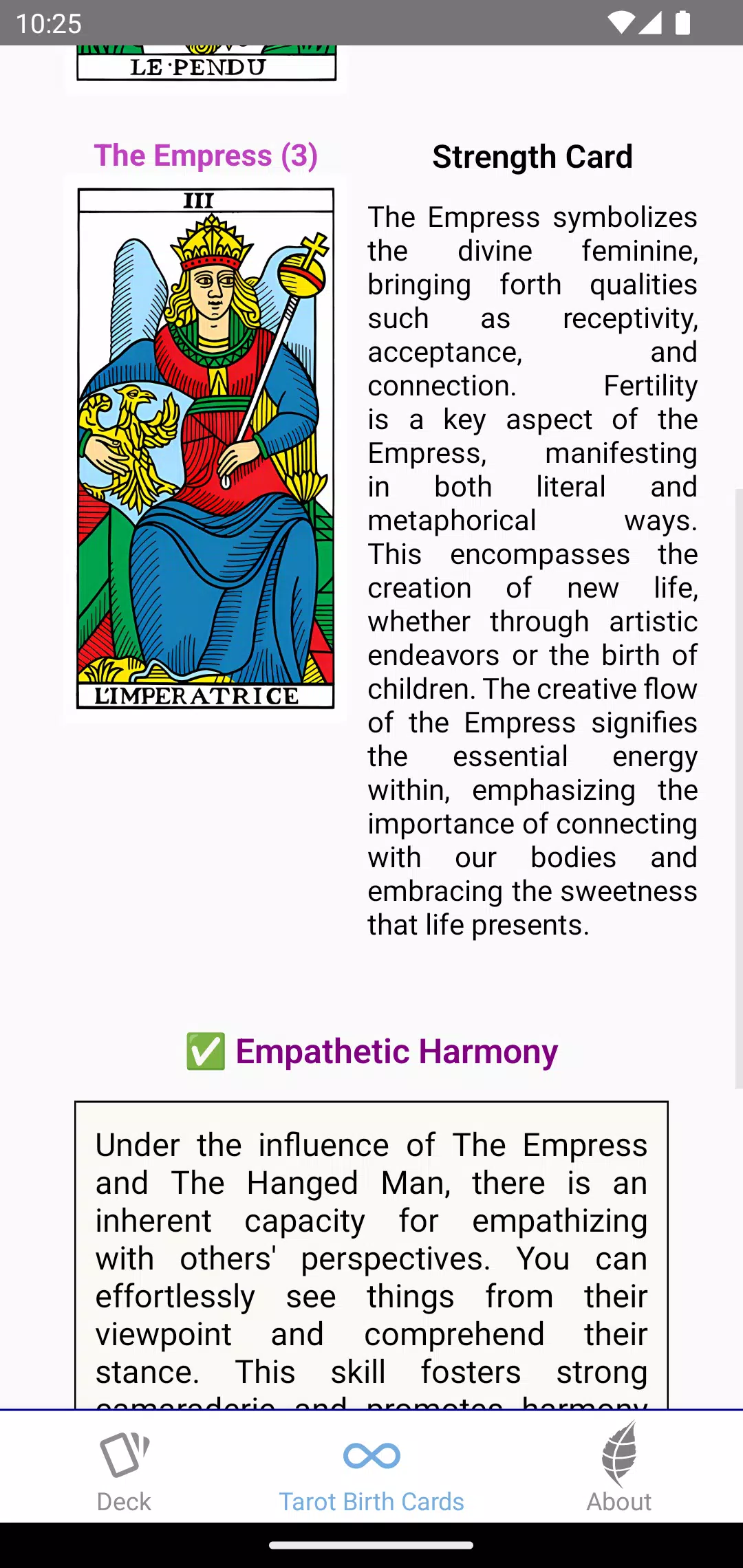 Tarot Birth Cards Screenshot 4