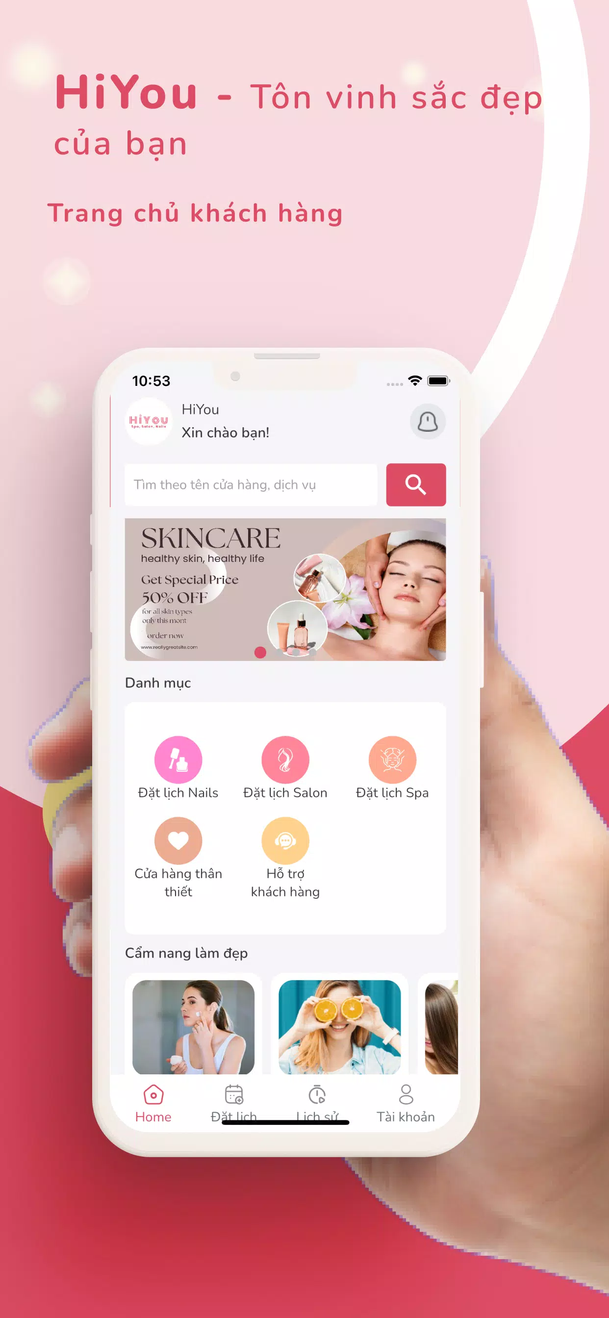 Screenshot HiYou - Đặt lịch làm đẹp 1