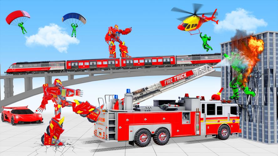 Screenshot Fire Truck Robot Car Game 3