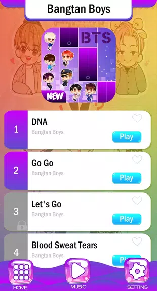 BTS Chibi Piano Tiles captura de pantalla 