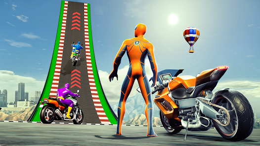 Super Hero Game - Bike Game 3D captura de pantalla 