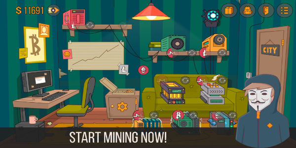 Bitcoin miner: Idle Simulator screenshot 1
