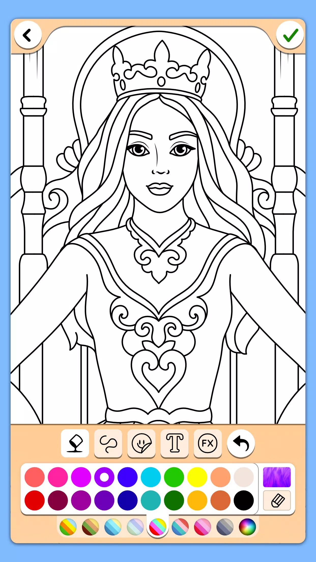 Princess Coloring Game ဖန်သားပြင်ဓာတ်ပုံ 1