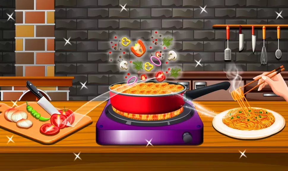 Crispy Noodles Cooking Game ảnh chụp màn hình 2