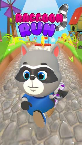 Raccoon Fun Run: Running Games zrzut ekranu 3