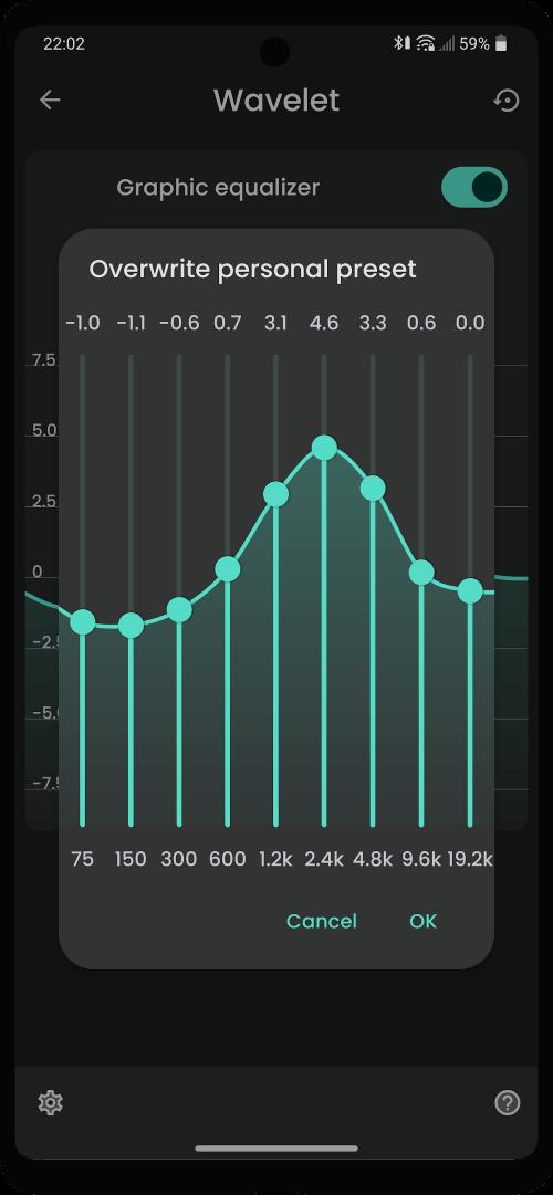 Screenshot Wavelet: headphone specific EQ 3