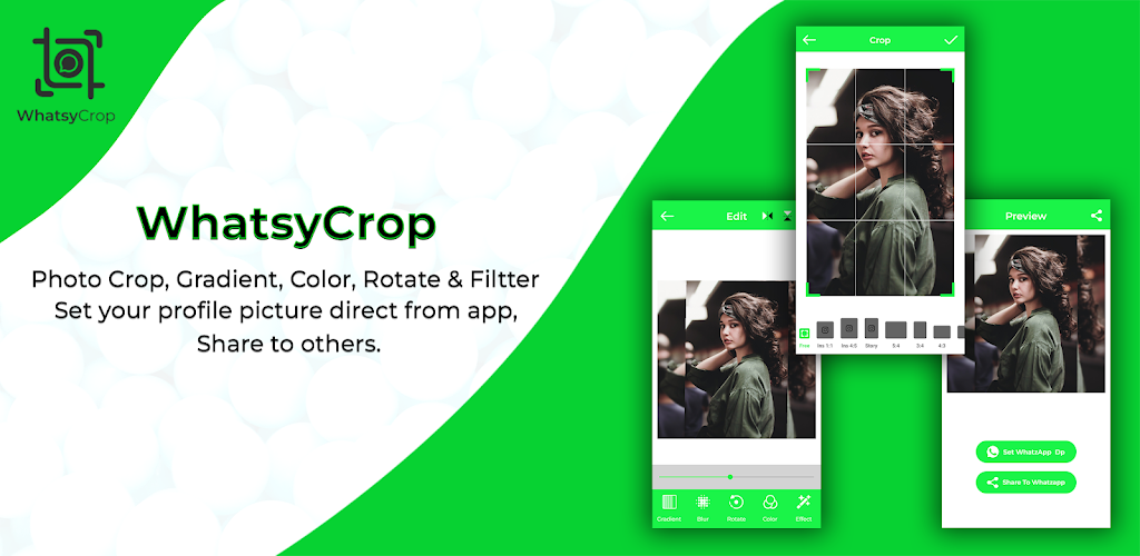 WhatsyCrop: DP Photo Editor ဖန်သားပြင်ဓာတ်ပုံ 1