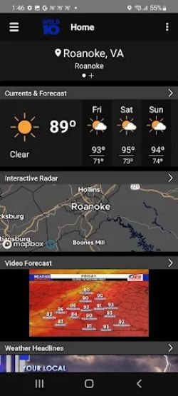 WSLS 10 Roanoke Weather ảnh chụp màn hình 1