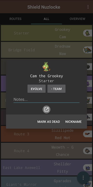 Route Chart - Nuzlocke Tracker - No Ads captura de pantalla 
