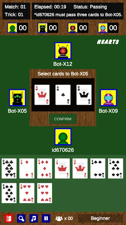 Hearts - classic version Screenshot 2