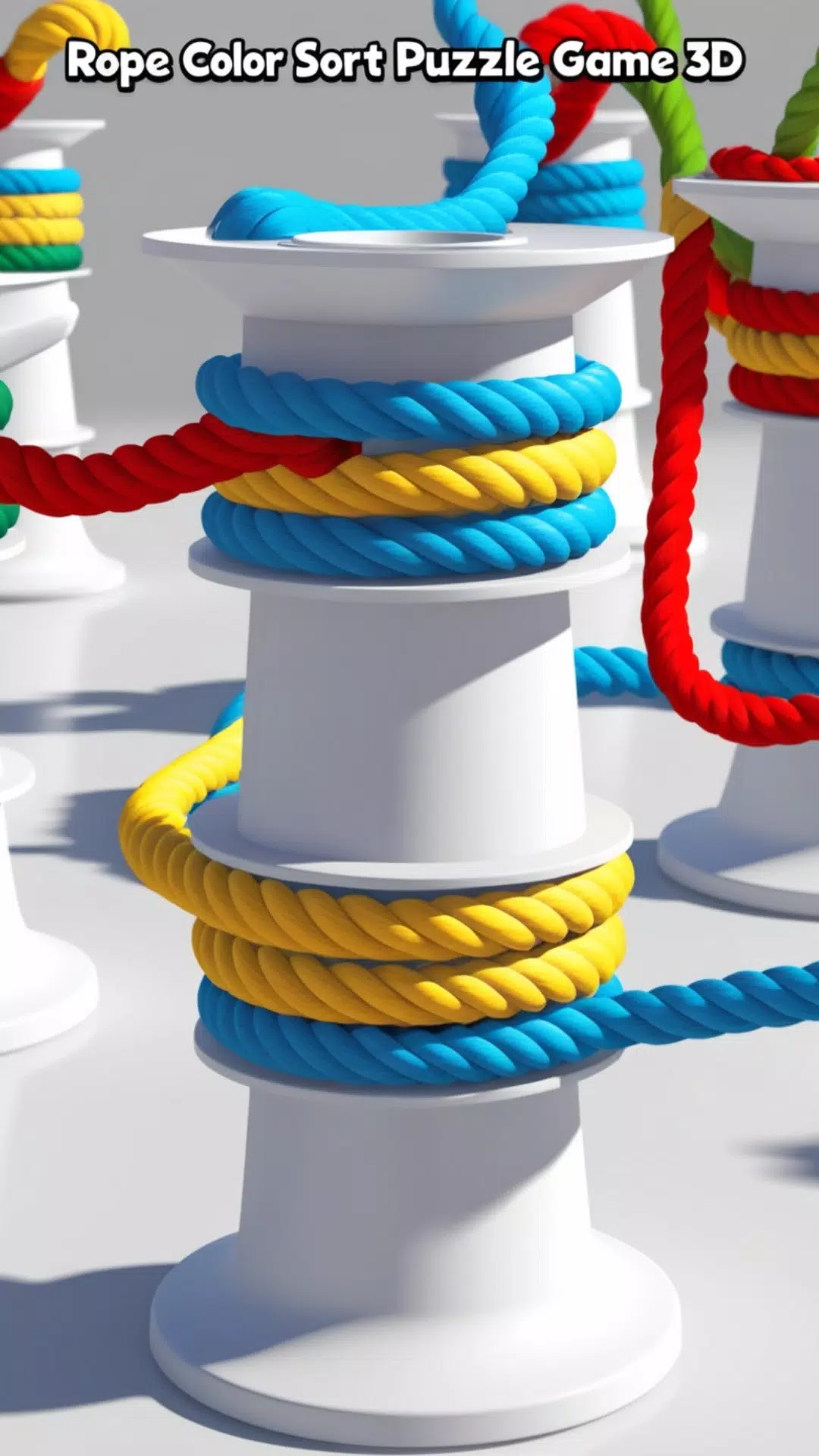 Rope Color Sort Puzzle Game 3D ekran görüntüsü 2