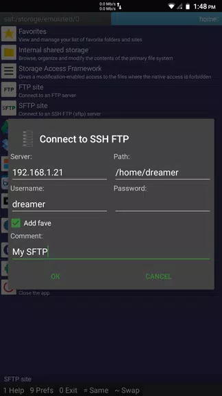 SFTP plugin to Ghost Commander ekran görüntüsü 1