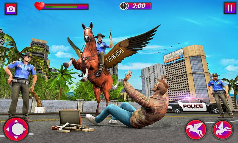 Flying Horse Police Chase Sim ekran görüntüsü 3