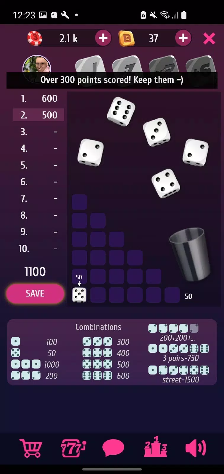 Farkle Pro - 10000 dice game ဖန်သားပြင်ဓာတ်ပုံ 2