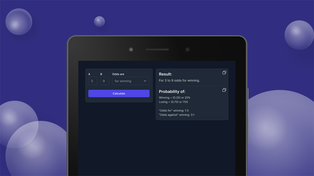 Odds Probability Calculator screenshot 1