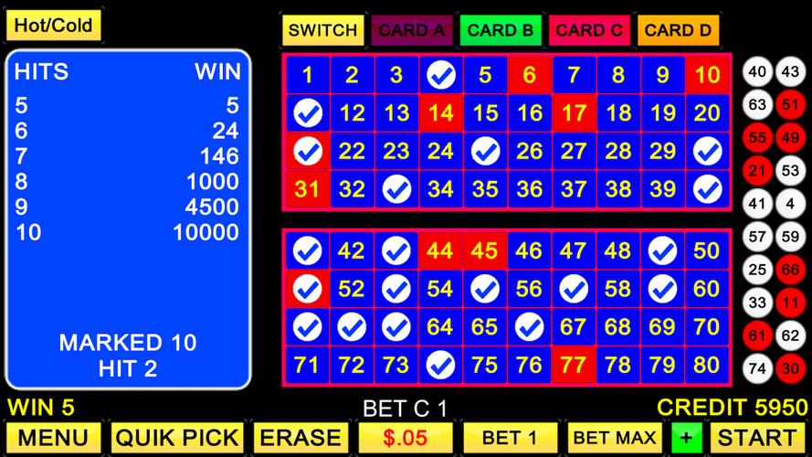 Screenshot Keno 4 Card 4