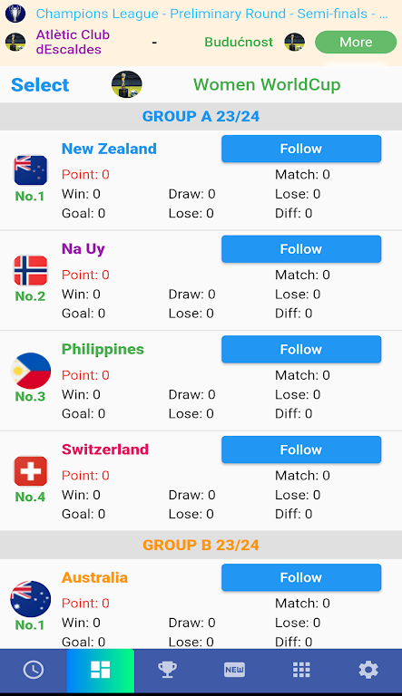 Screenshot Female Cup Matches 2