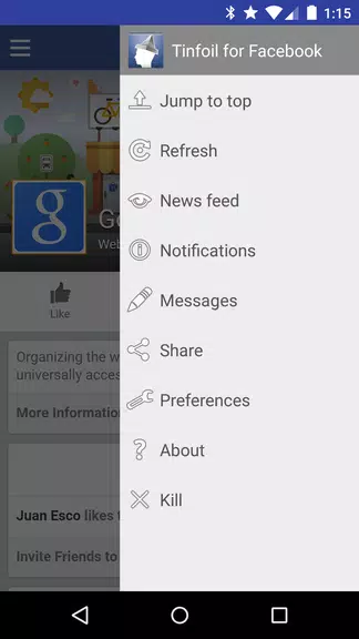 Tinfoil for Facebook Screenshot 2