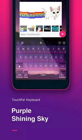 Purple Sky Keyboard Theme ảnh chụp màn hình 1