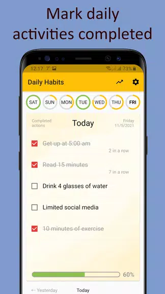 Daily activities tracker Screenshot 1