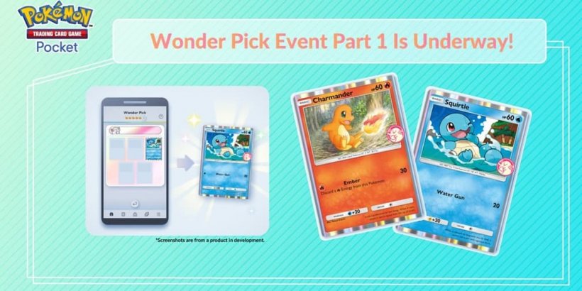 Pokémon TCG Pocket running new Wonder Pick event featuring Charmander & Squirtle