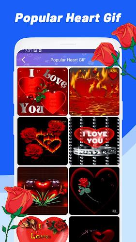 Love Heart Sticker - Emoji GIF ဖန်သားပြင်ဓာတ်ပုံ 3