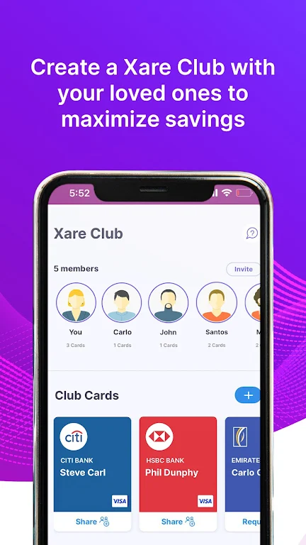 Screenshot Xare - Share Debit,Credit card 2