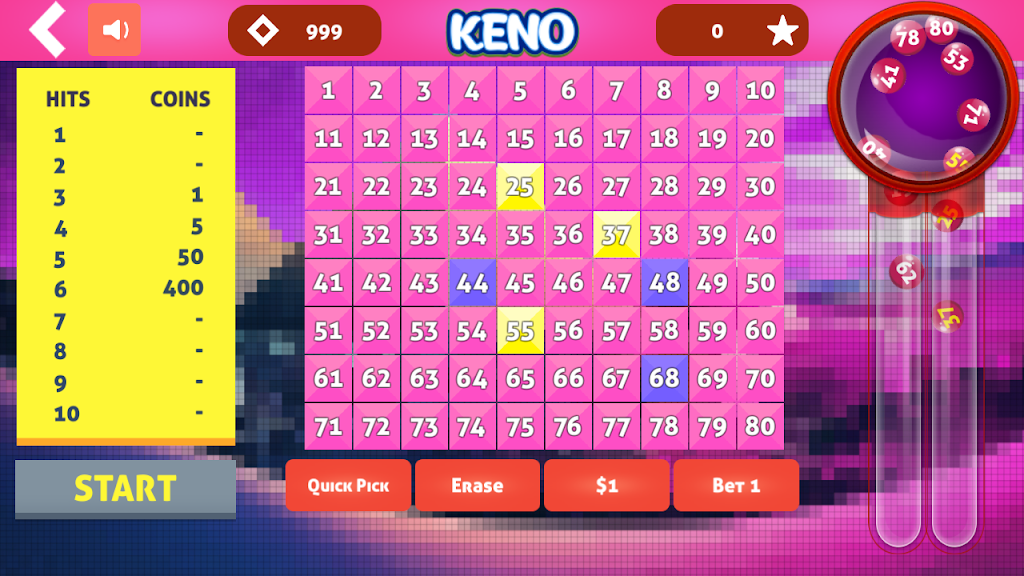 Cleo Keno - Free Keno Game Screenshot 1