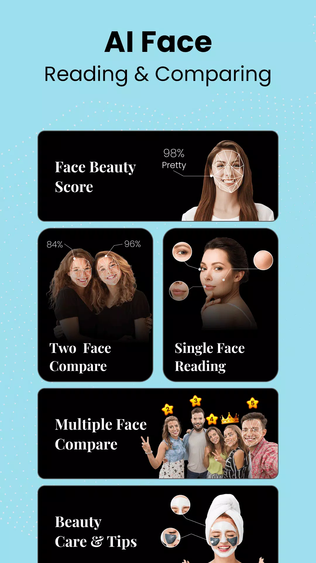 Face Beauty Score Calc & Tips captura de pantalla 