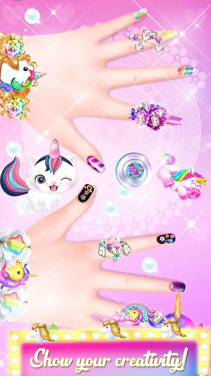 Unicorn Acrylic Nails Makeover captura de pantalla 