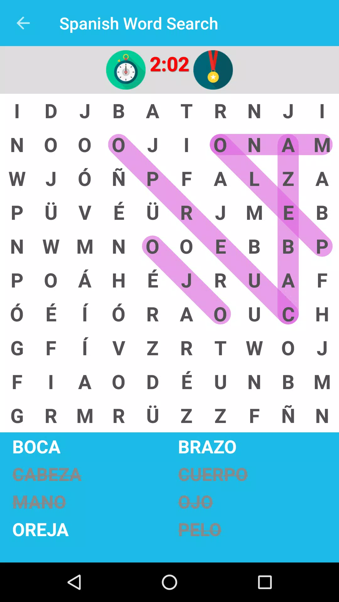 Spanish Word Search Game Captura de tela 1