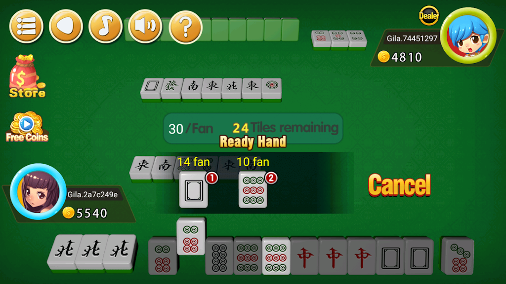 Mahjong 2P: competition应用截图第3张