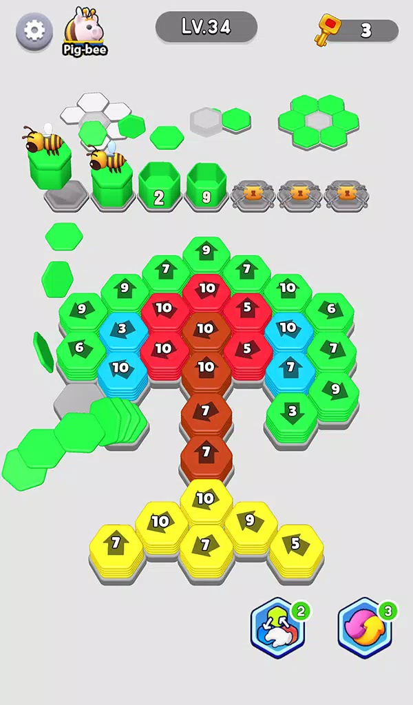 Bee Out - Hexa Away Puzzle экрана 2